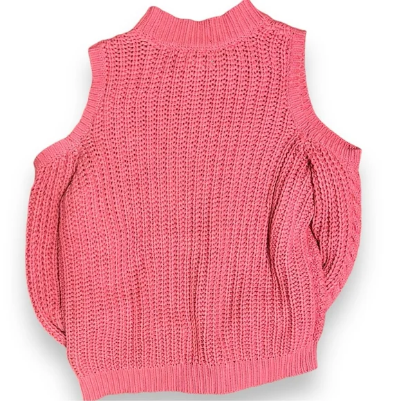 EUC Aeropostale Coral Cold Shoulder Knit Sweater- Size Medium - Picture 4 of 5
